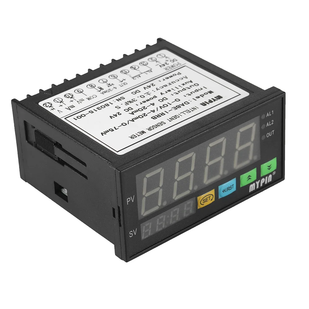 Multi-functional DC 24V digital programmable sensor meter with 2 Relay Alarm Output and 0~10V/4~20mA/0~75mV Input