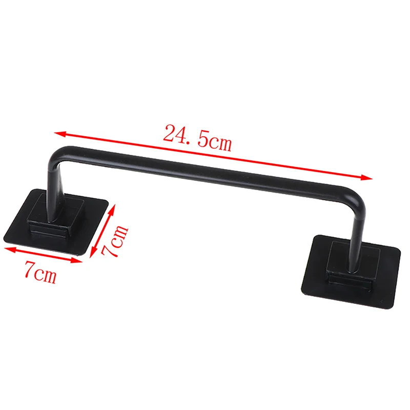 S/L Size Self Adhesive Wall Mounted Bathroom Towel Bar Shelf Rack Holder Toilet Roll Paper Hanging Hanger - Цвет: Black S