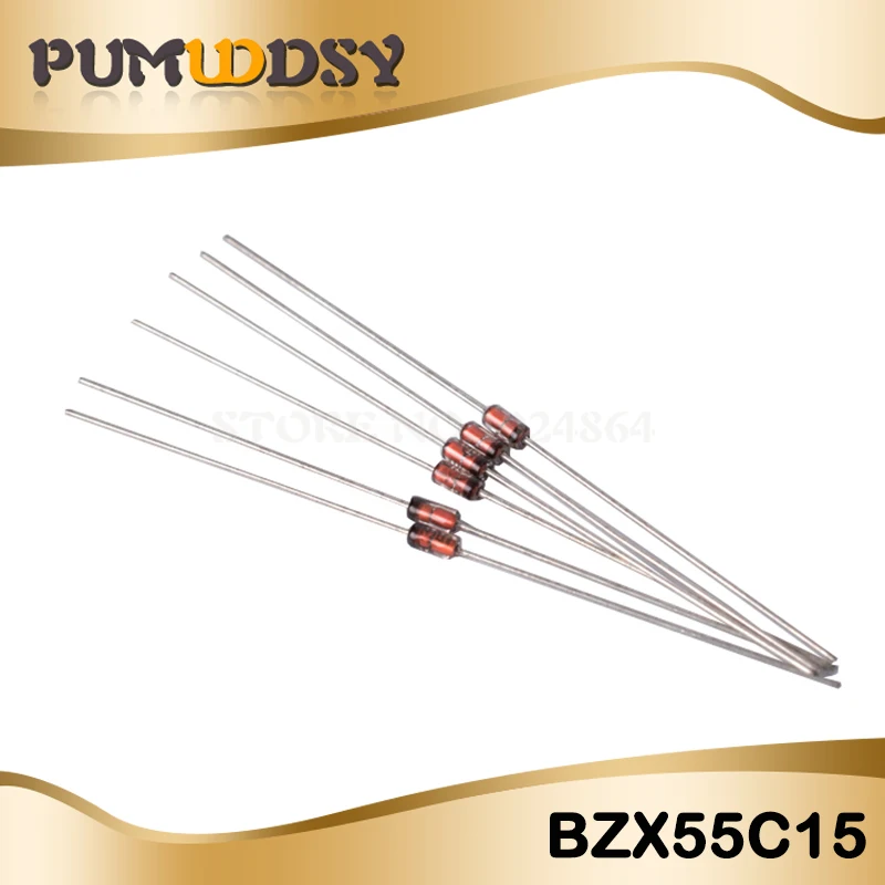 100 шт. BZX55C15 15V DO 35 1 / 2W Зенер диод 0 5 W стеклянная трубка|Интегральные схемы| |