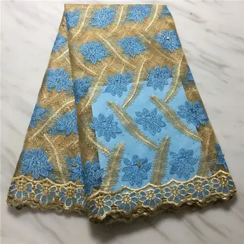 

African Lace Fabric Embroidered Nigerian Net Lace Fabric with stones High Quality French Tulle Lace Fabric For Women dress