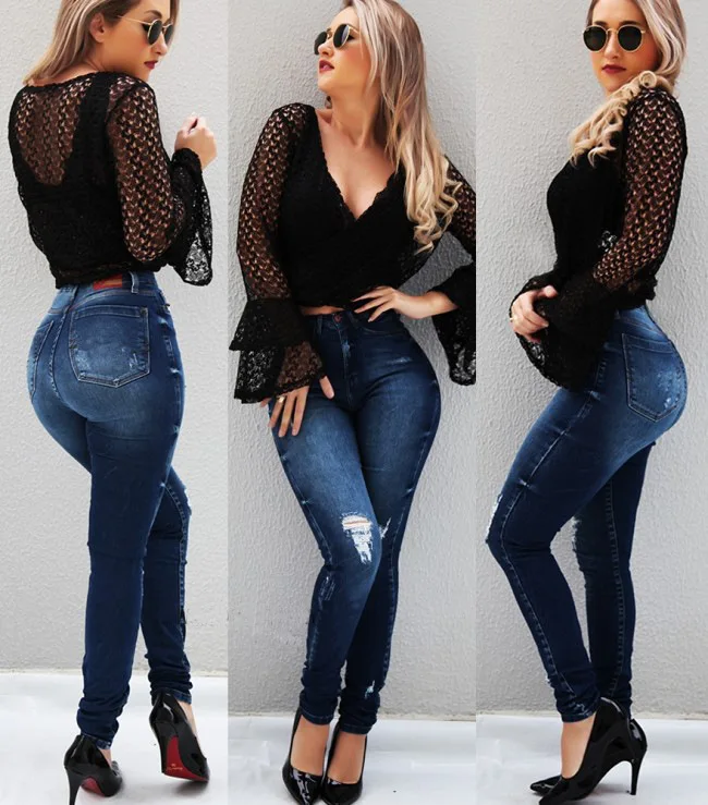 Jeans Woman High Waist Skinny Stretch Pencil Pants Plus Size Jeans Women 2020