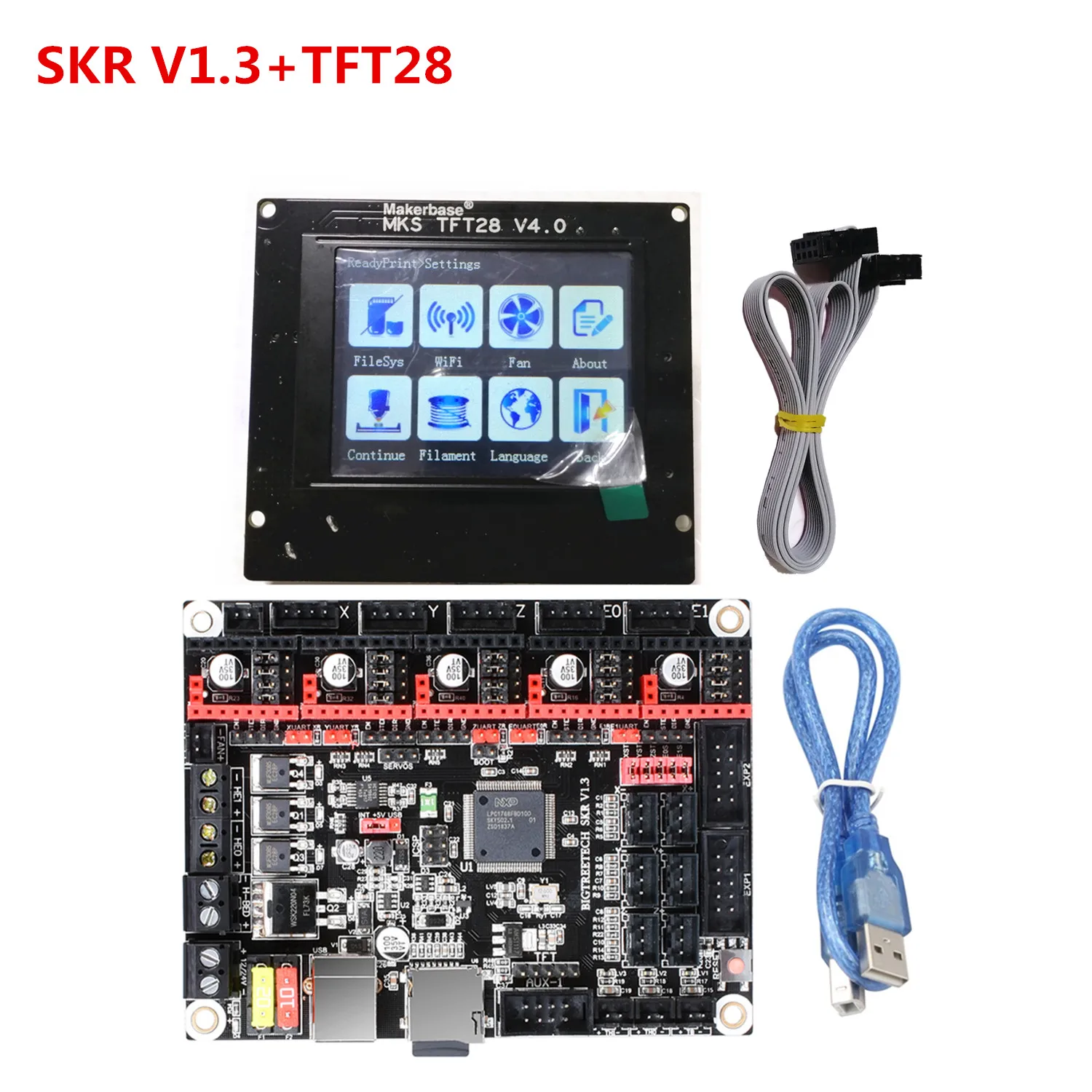 Обновленная пластина для 3D-принтера SKR V1.3 монитор+ MKS TFT 28 V4.0 сенсорный дисплей+ Wi-Fi контроллер запасной блок для 3D-принтера контроллер