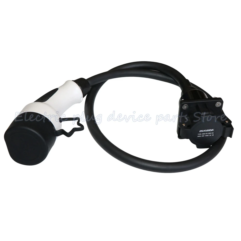 

NEW 32A EV Charger Charging Connector for Electric Vehicle Type 1 to Type 2 SAE J1772 Adapter 1M Charger Cable