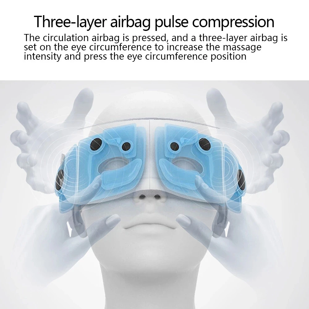 Under eye massager electric breo eye roller massager hot compress therapy 4d smart airbag bluetooth vibration eye care massage2