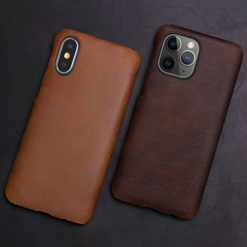 Чехол для телефона из натуральной кожи iPhone 11 Pro ретро чехол Crazy Horse Skin Apple X XS Max XR 6 6S 7