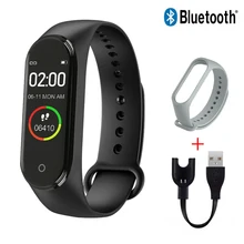 Montre connectée numérique M4 pour hommes et femmes, avec moniteur de fréquence cardiaque, podomètre, compteur de calories, moniteur de santé et de Sport