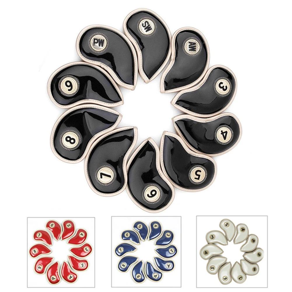 10 Pcs / set Durable Golf Head Cover Set Iron Head Covers Club Water
