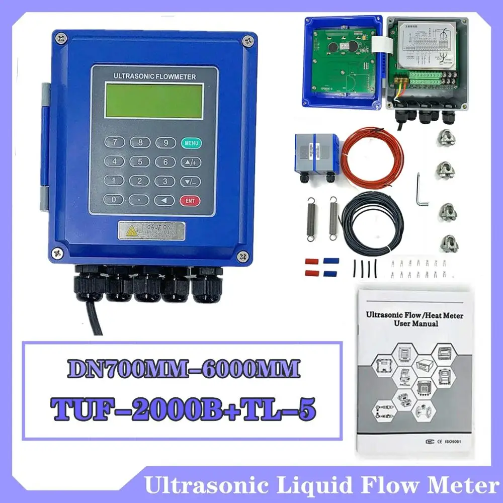 

New RS485 Ultrasonic Liquid Flow Meter TUF-2000B Digital Flowmeter DN700mm-6000mm