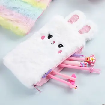 

Cute Plush Rabbit Bunny Pencil Bag Pen Case Kawaii Makeup Pouch Coin Purse Storage School Supplies Stationery