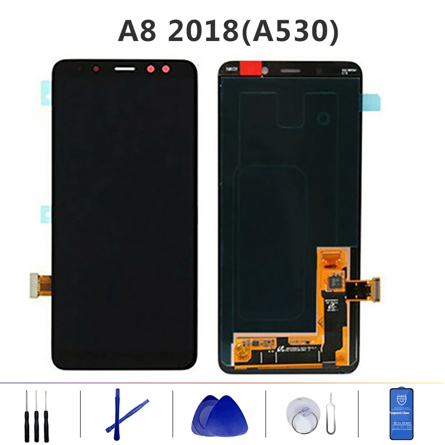 

NEW ORIGINAL Super AMOLED display LCD Screen for SAMSUNG Galaxy A8 2018 LCD A530 A530F Display Touch Digitizer Replacement