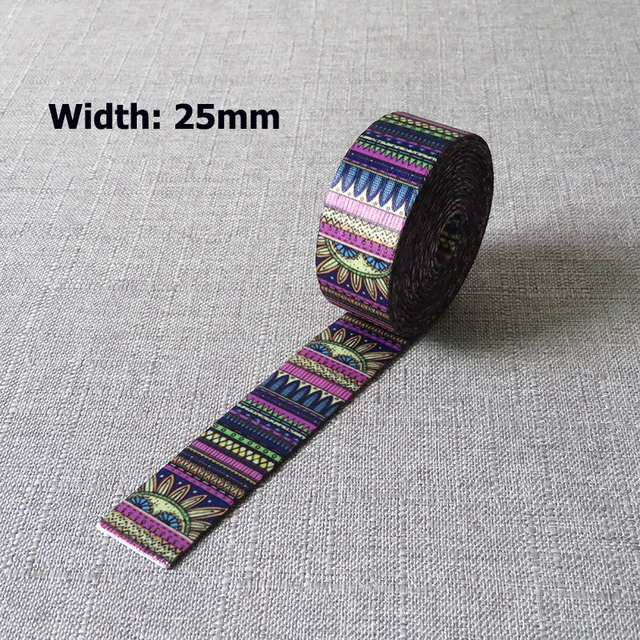 5Yards Width 25mm 38mm Webbing Yoga Belt Tape Strap Rope Dog Pet Collar Leash Harness Backpack Bag Garment Ribbons DIY Accessory Ethnic Style B 25mm