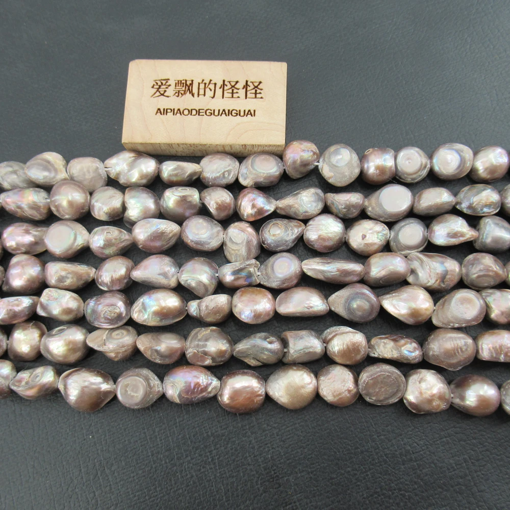 APDGG Wholesale 5 Strands Big Natural Tooth Grey Shell  Pearl Beads 15'' Loose Beads Jewelry Making DIY