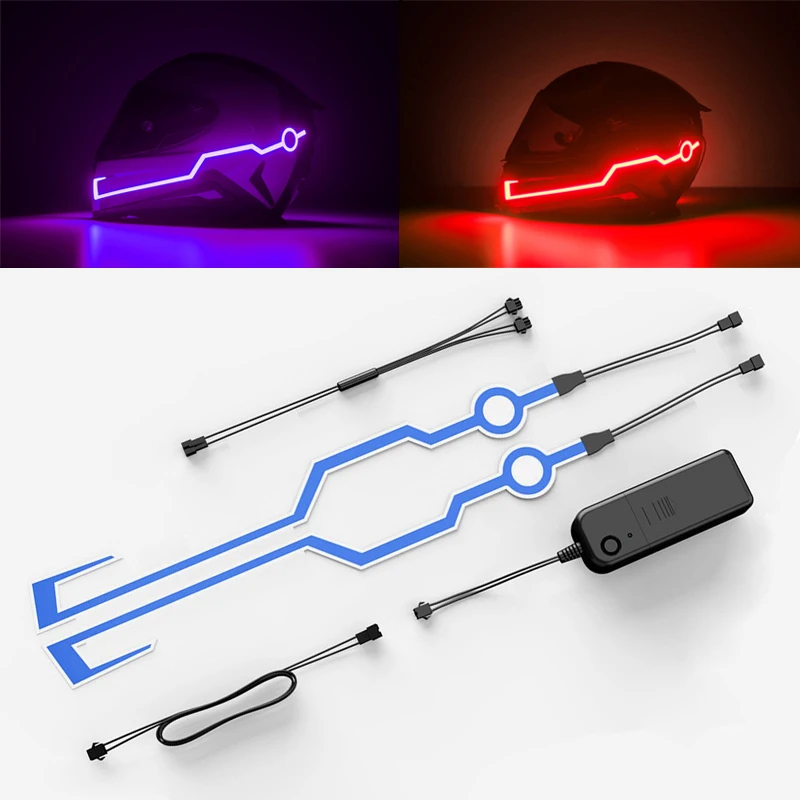 

Motorcycle Helmet LED Light Sticker DIY Riding Helmet LED Light Motorbike Safety Reflective LED Strip Modification Accessories