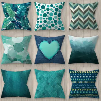 

45*45cm Square Decorative Throw Pillow Case Geometric Striped Print Flower Pillowcase For Home Bedroom Home Office Decorative