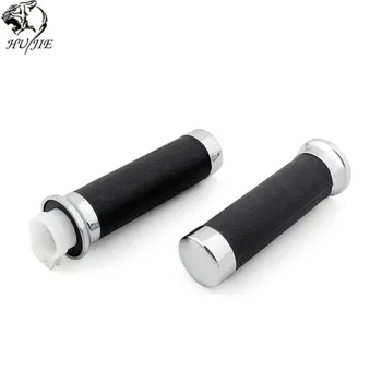 

Mayitr 1 Pair 25mm Motorcycle Handlebar Hand Grips Black & Sliver Rubber Plastic Handle Bar For H-arley Honda Yamaha