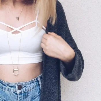 

Women Slim Crop Top Camis Women Summer Sexy Hollow Out Cross Lace Up Wrapped Chest Strapless Tube Tops Female