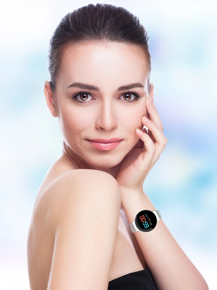 Модный металлический Смарт-браслет с IP67 водонепроницаемым Smartwatch пульсометр монитор кровяного давления фитнес-трекер Смарт-часы