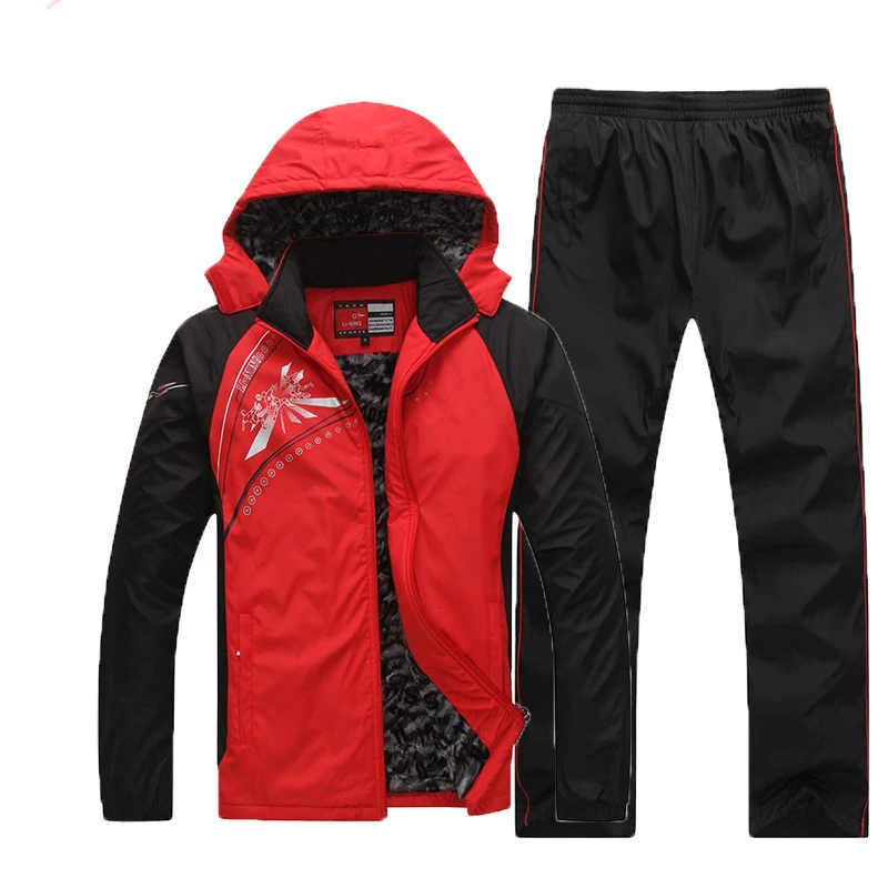 

Men's Wear Thick New Sportswear Men's Sets 5XL Outerwear Autumn Streetwear Two-piece Suite Casual Coat Leisure Patchwork MOOWNUC