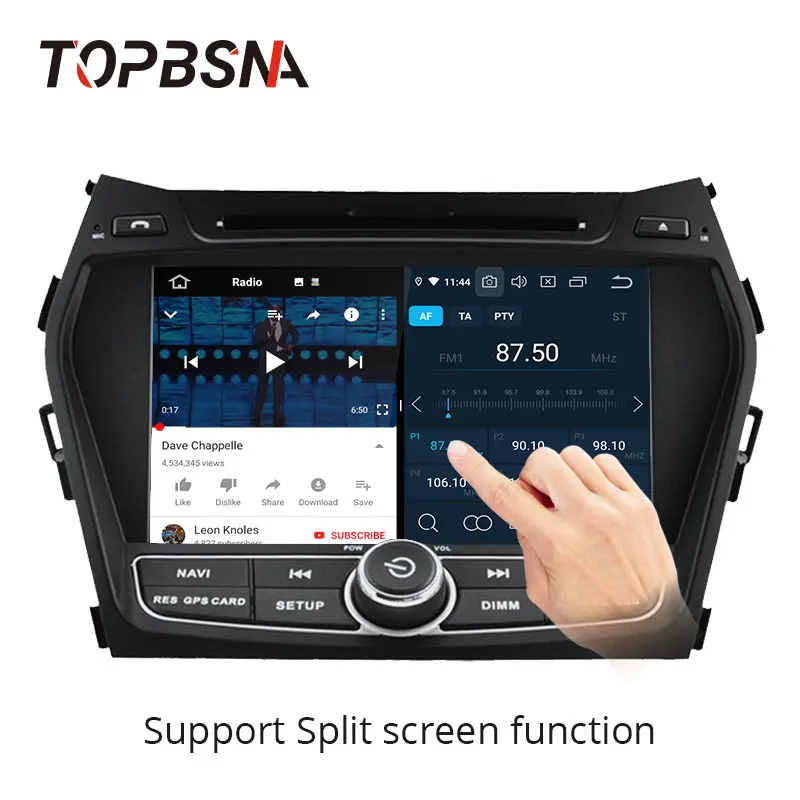 Top TOPBSNA Android 9.0 Car DVD player For Hyundai IX45/Santa fe 2013 2014 WIFI Multimedia GPS Stereo 2 Din Car Radio automotive RDS 1