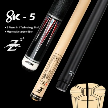 

PREOAIDR 8K5 Billiard 11.75/ 12.75mm Tip 8 Pieces in 1Tecnologia Maple /Carbon Maple Shaft Uni-loc Joint Leather Grip Pool Cue