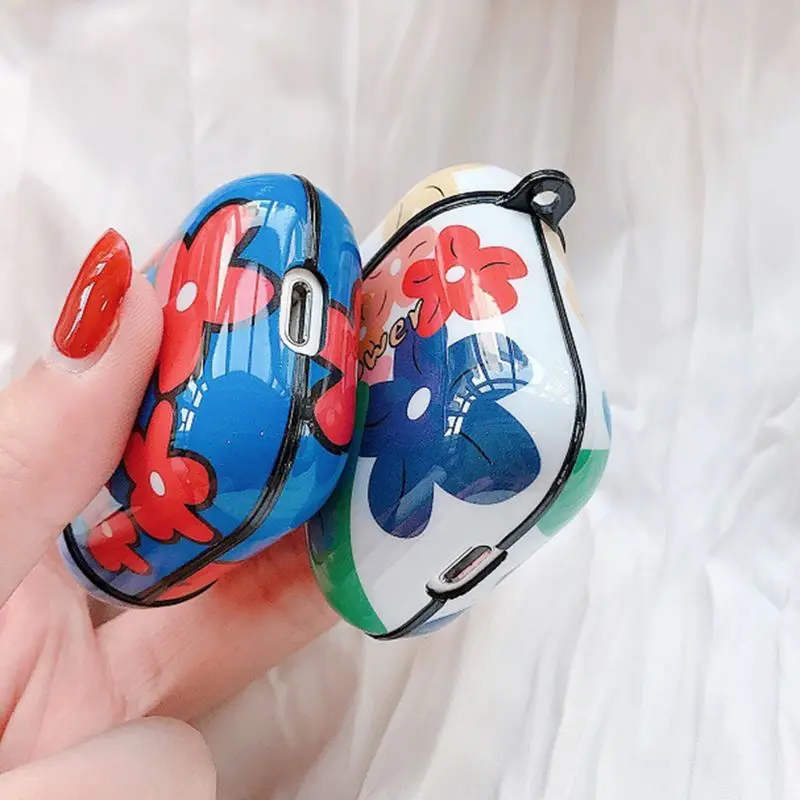 Красивый цветочный узор защитный чехол протектор для Apple Airpods 1/2