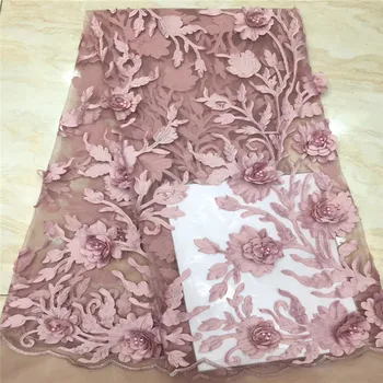 

2019 Latest Pink French Lace Fabric High Quality Tulle African Lace Fabric For Wedding Nigerian Net Lace Material Party