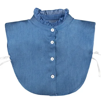 

New Denim Fake Collar Men And Women Shirt Fashion Wild Couple Fake Collar Half Body Shirt Collar Decoration /