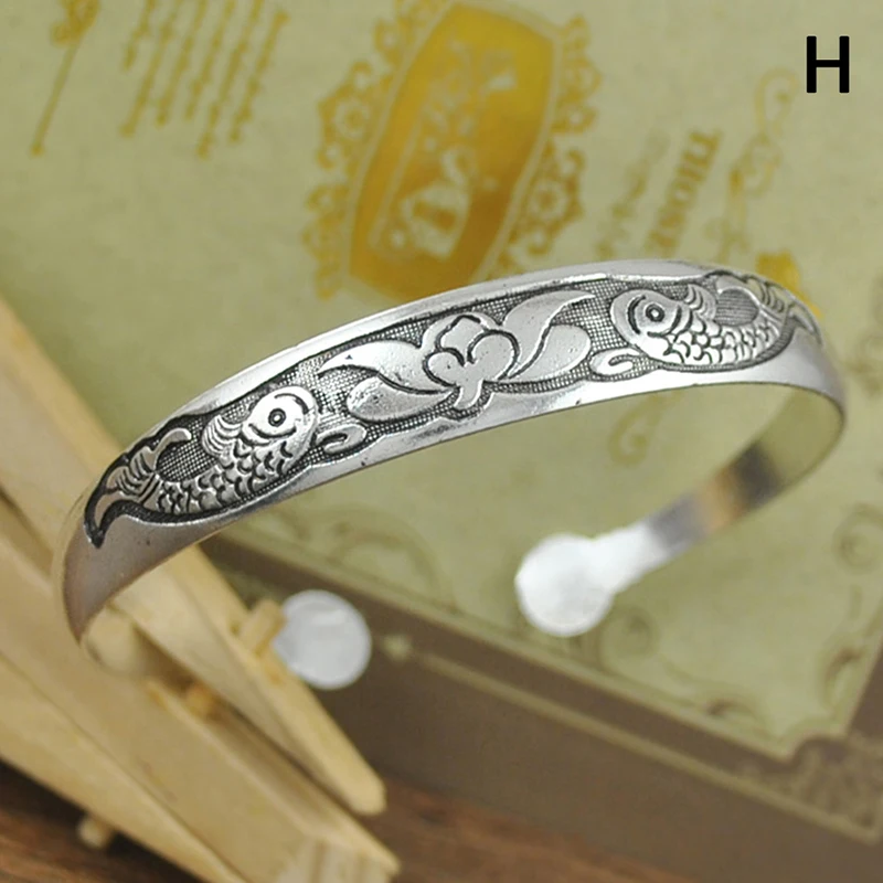 9styles Vintage Silver Bangles Bracelet Antique Tibetan Silver