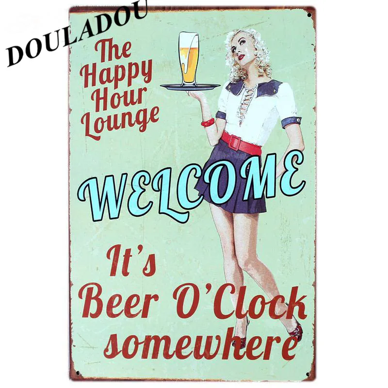 [Douladou] CHEERS AROUND THE WORLD винтажная металлическая жестяная вывеска человек пещера Арт плакат тарелка Бар Паб винный тарелка наклейки на стену 30*20 см - Цвет: 5