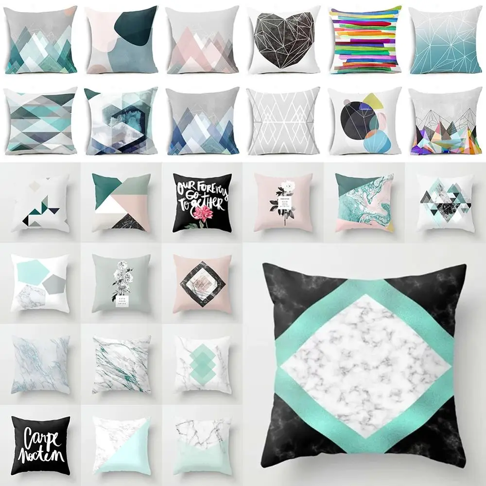 

Geometry Stripe Plush Square Sofa Cushion Cover Pillow Case 45*45 Cm Stylish Comfortable Home Decorative