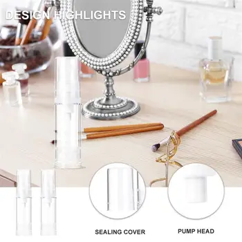 

12pcs 5/10ml Empty Bottles Press Vacuum Sub Lotion Bottles Makeup Cosmetic Container Portable Travel Bottle Subpackaging Bottles