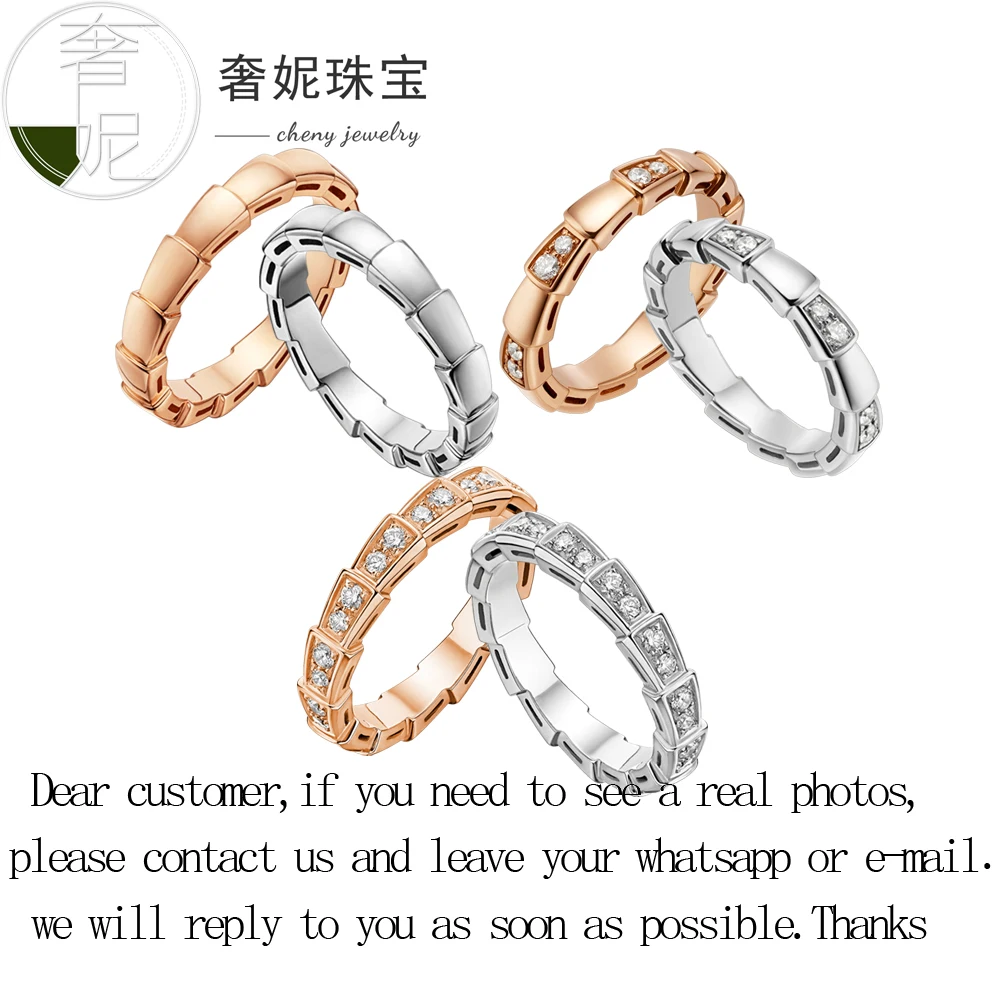 

cheny fit bulgaria s925 sterling silver snake rings with crystal 1:1 high quality anniversary fashion jewelry for womens lovers'