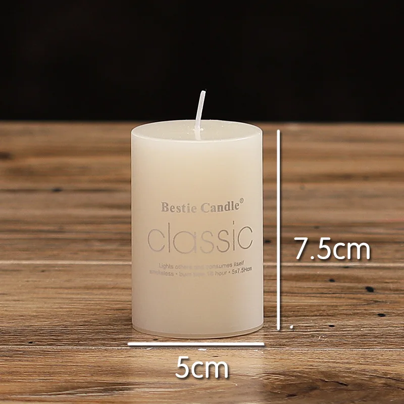5 x 7.5 cm Smokefree день рождения романтичная Свеча для свадьбы цвета слоновой кости Классическая цилиндрическая Рождественская свеча ремесло подарок Рождественский подарок - Цвет: 5 x 7.5 cm