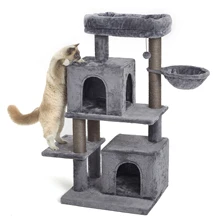 45 Inches Multi-Level Cat Tree with Sisal-Covered Scratching Posts Replaceable Dangling Ball Hammock And Condo