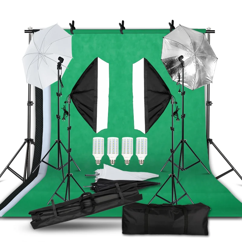 

2M x 3M Background Support System Softbox Umbrella Kit for Photo Studio Product,Portrait and Video Shoot Photography Lights