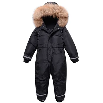 

Winter clothes Infant Baby snowsuit Boy Girl Romper Jacket Hooded Fur Jumpsuit Warm Thick Coat Outfit 2020 Waterproof Outerwear
