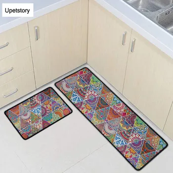 

Mandala Print Bedside Floor Mat Kitchen Mat Hallway Long Carpet Bedroom Doormat Home Non-slip Water Absorption Bathroom Rugs Set