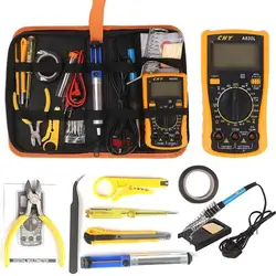Kit de fer à souder 18 en 1 60W, outil de réparation de fers à souder électroniques portables pour l'artisanat, bricolage, réparation automobile en usine 