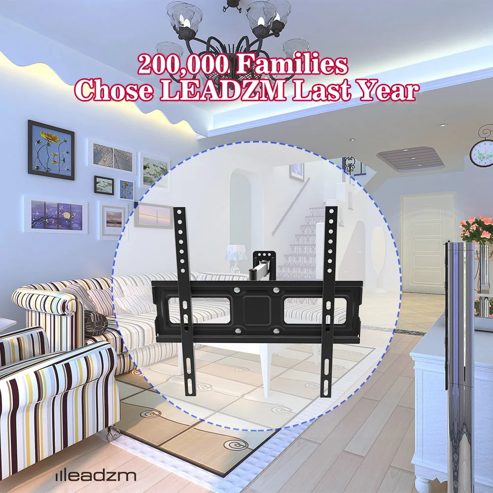 32-65" Single Pendulum Small Base Wall Mount TV Stand Load Capacity LEADZM US 
