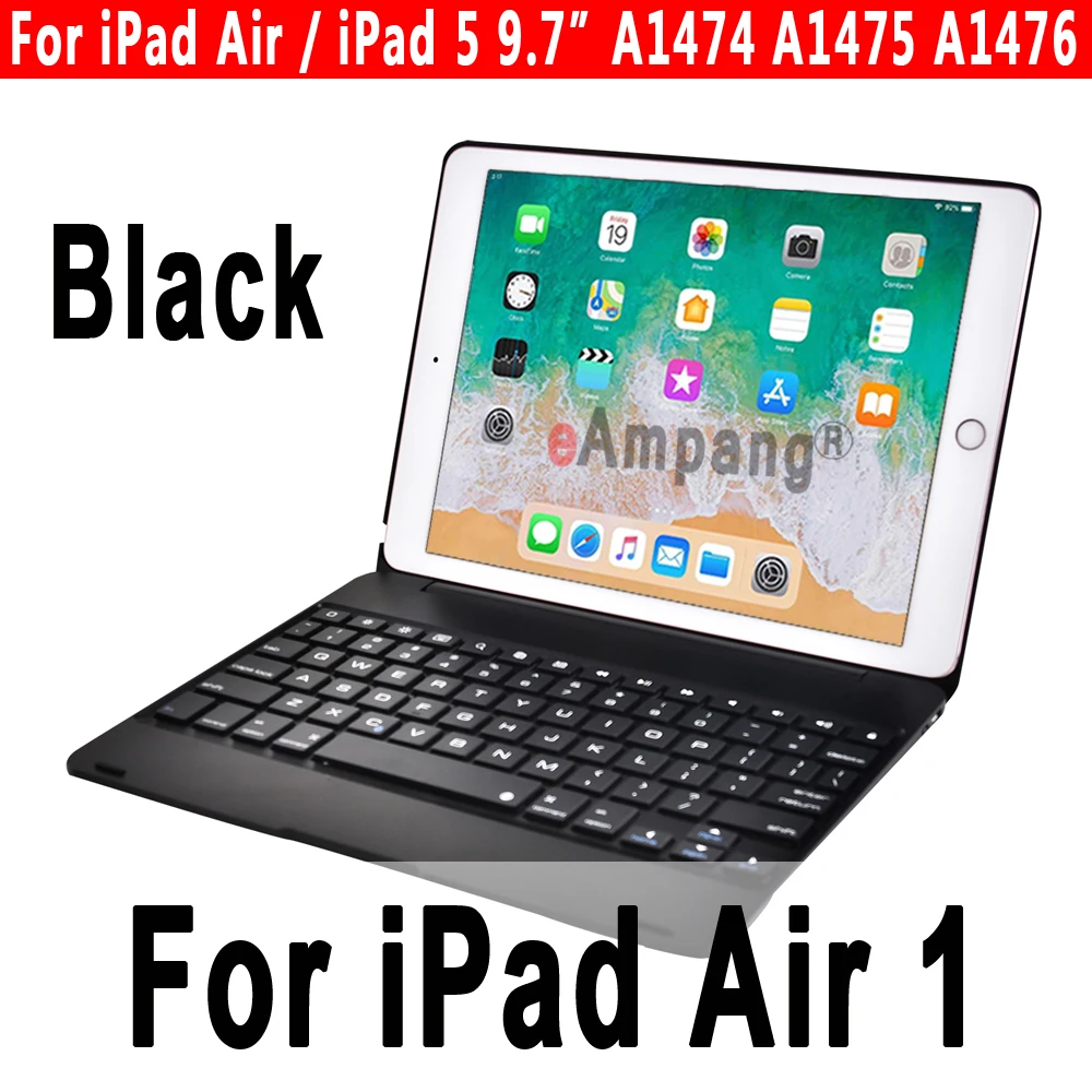 Smart Keyboard чехол для Apple iPad 9,7 5th 6th поколение воздушных 1 2 Air1 Air2 Pro 9,7 A1893 A1954 A1822 A1823+ Защитная пленка+ ручка - Цвет: Black for Air 1