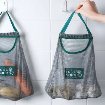 

Kitchen Vegetable Storage Bag Reusable Hanging Mesh Baskets Universal Handbags