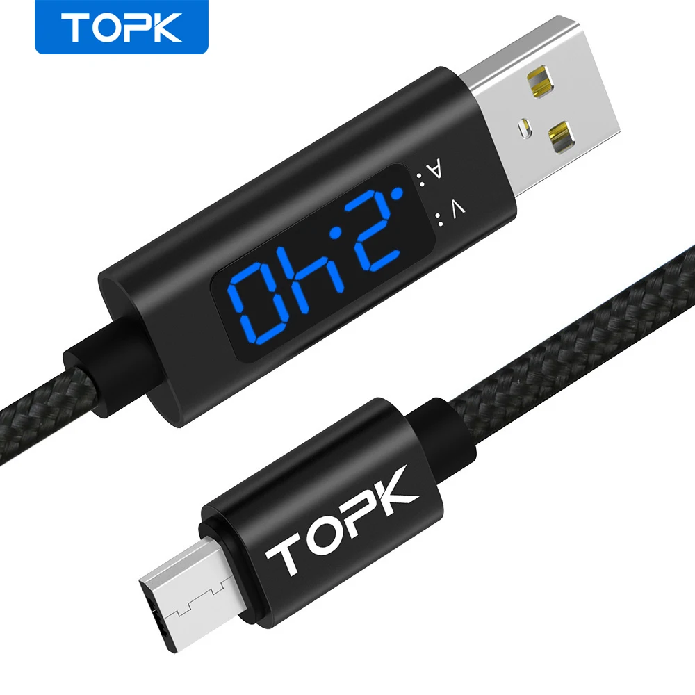 Кабель зарядный TOPK AC27 со светодиодной подсветкой 3 0 А 1 м | Мобильные телефоны и