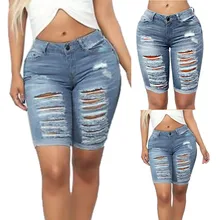 Джинсы женская мужская одежда рваные джинсы Mujer эластичные рваные брюки рваные Короткие штаны джинсовые шорты обтягивающие джинсы# G30
