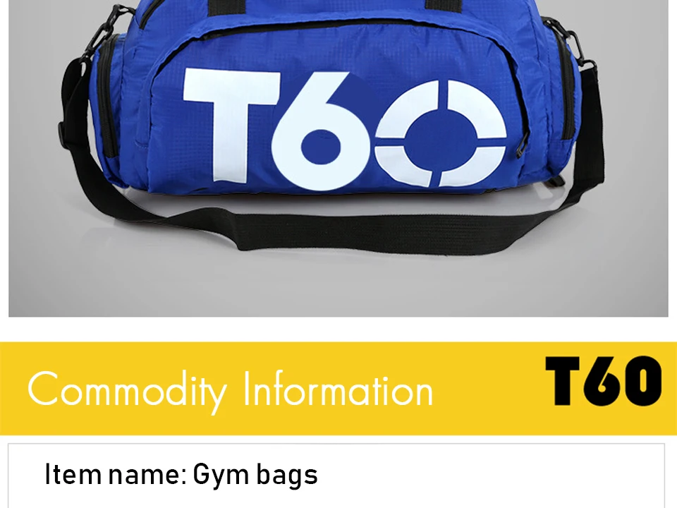 Men Sport Gym Bag Women Fitness Waterproof Outdoor Separate Space For Shoes Travel Handbag Backpack
