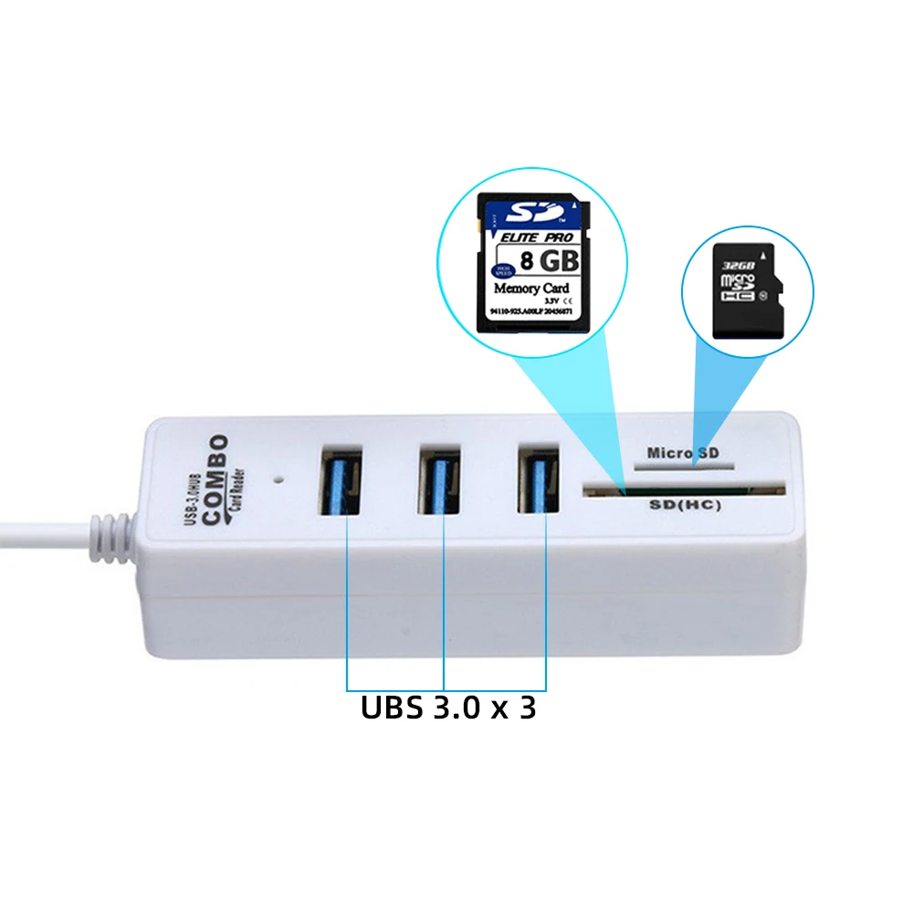 3 usb-хаб 3,0 мульти высокоскоростной разветвитель 5 Гбит/с TF sd-карта для ПК планшет ноутбук аксессуары для компьютера 1 шт