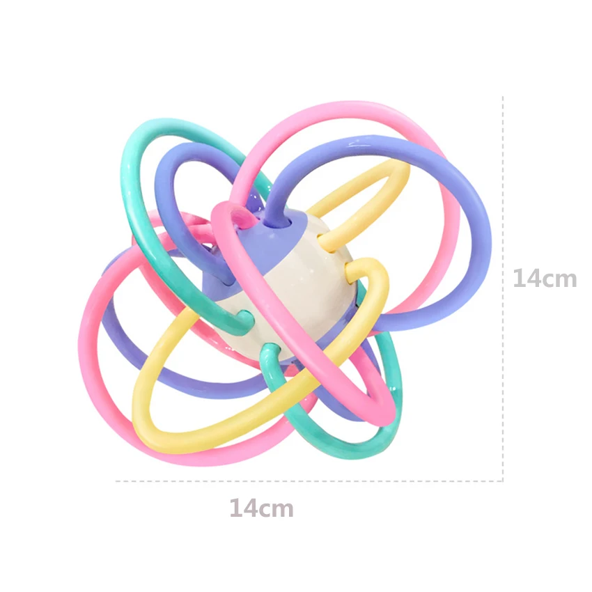 0-12 месяцев, развивающий мяч для новорожденного ребенка, безопасные мягкие игрушки для прорезывания зубов, пластиковый колокольчик, Ранняя Развивающая погремушка, детские игрушки грызунки