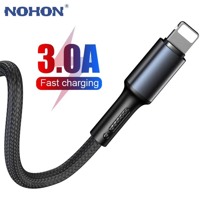 3A de carga rápida USB cargador Cable para iPhone 12 11 Pro X XR XS Max 6s 6 7 8 Plus 5s SE 2020 iPad de Cable de datos de línea larga de 3m