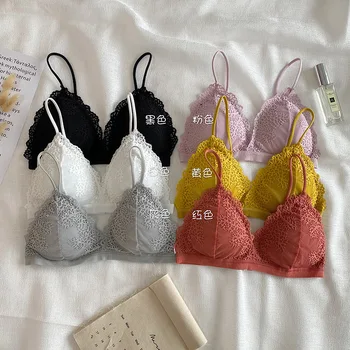 

2020 New Style Sexy Triangle Fashion Bra Cardiac xue sheng bei Versatile Bra Lingerie Decorative Pattern Summer GIRL'S