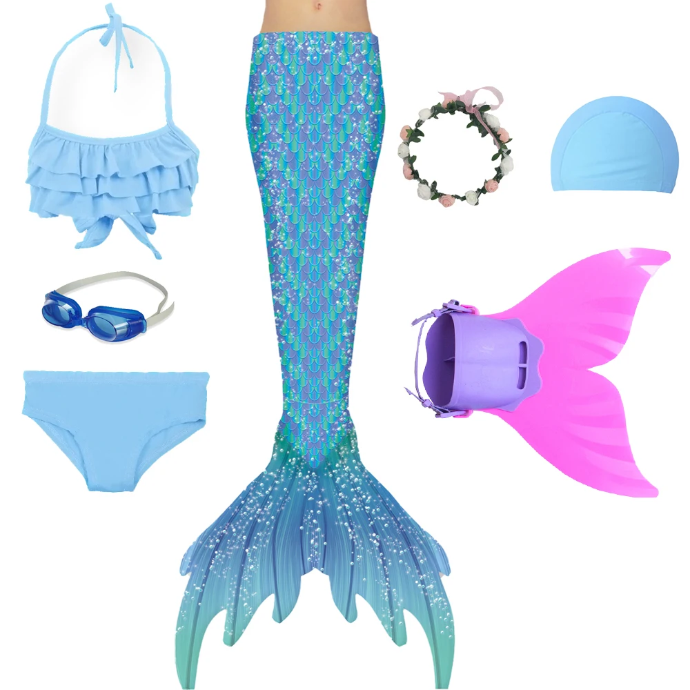 

2020 10 Colors Childern Mermaid Tail Party Mermaid Tails for Girls Swimwear Tails Child Summer Bikini Swimsuit Mermaid Costume