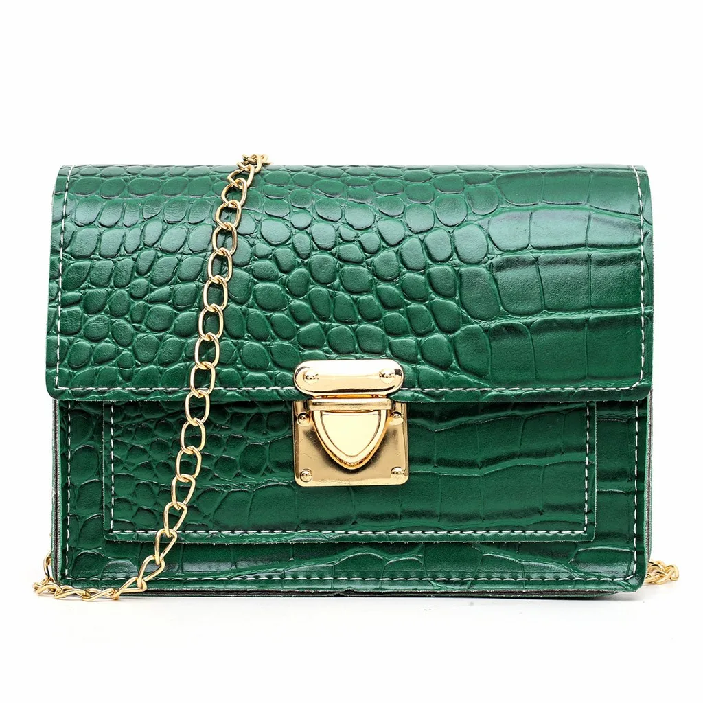 Elegant Crocodile Pattern Crossbody Bags for Women Small Square Leather Luxury Handbags Women Bags Designer Shoulder Bag#T2